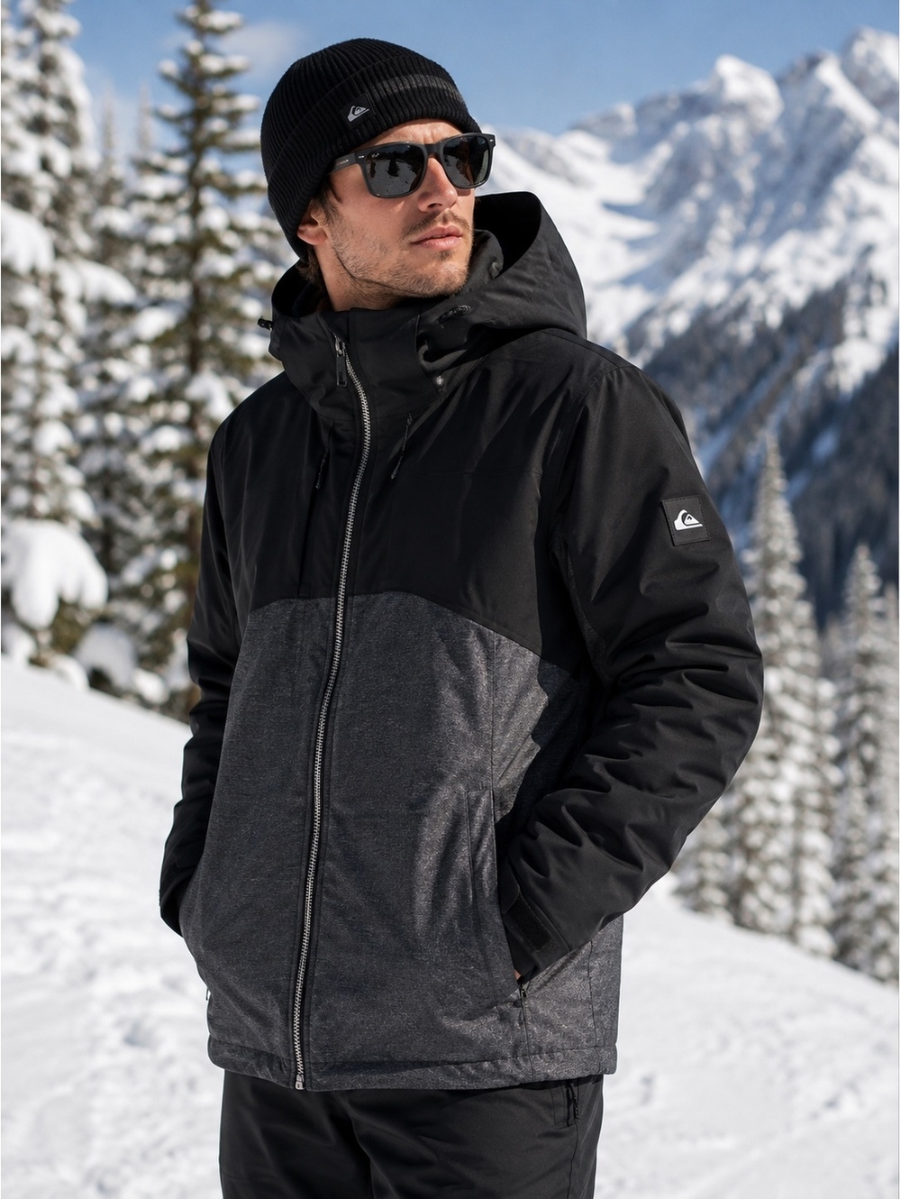 Quiksilver Sierra Dry Flight 10K Snowboard Ski Jacket Black Gray Size S